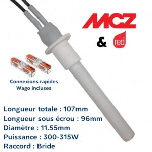 Bougie poêle à granulés SE96mm MCZ Red