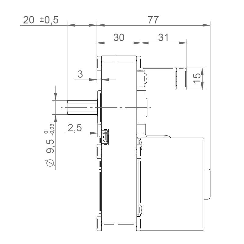 Motoréducteur Atlantic - 1.3 RPM / ⌀9.5 (150384) – Image 2